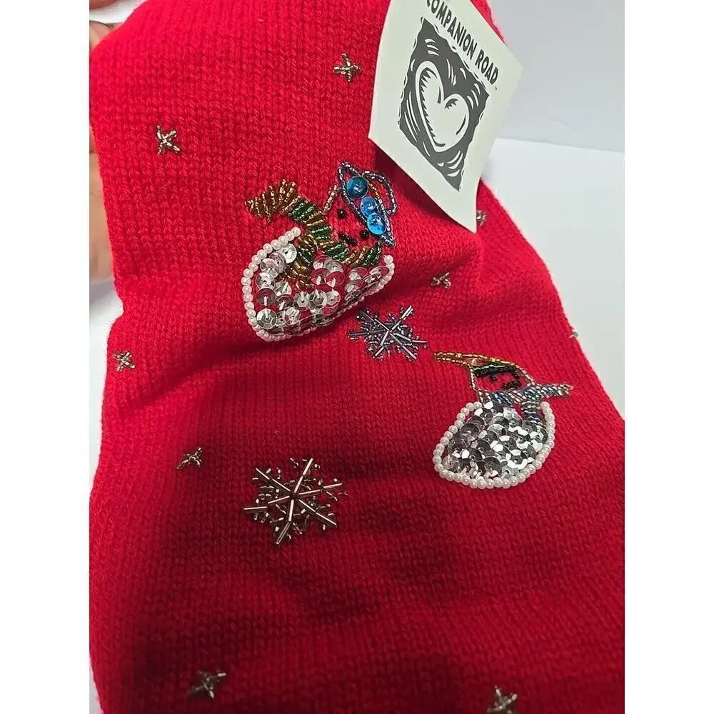 NEW Pet Costume, Chritsmas Sweater Holiday Sequined Snowman SIZE Small Red
